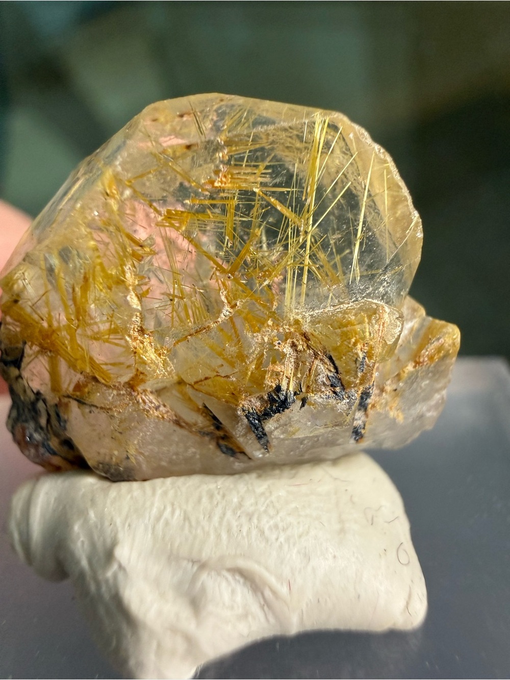 Golden Rutilated Quartz with Black Tourmaline Inclusions